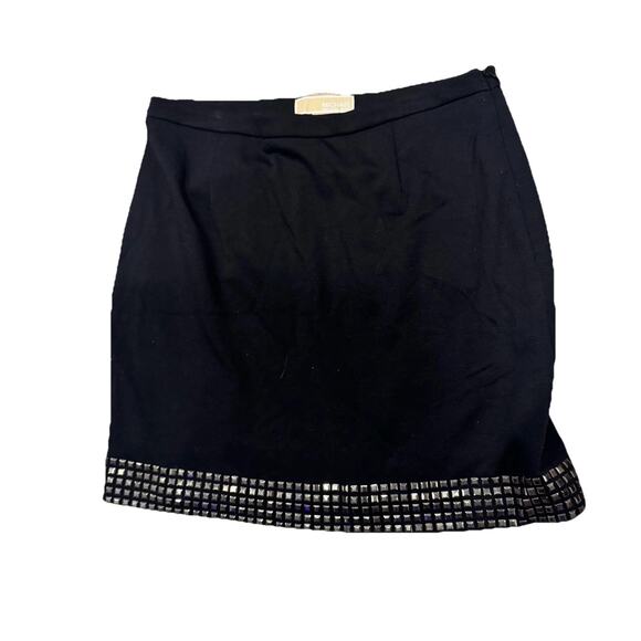 Michael Kors Black Mini Skirt With Stud Detail , Side Zipper Size 6 - Picture 1 of 9